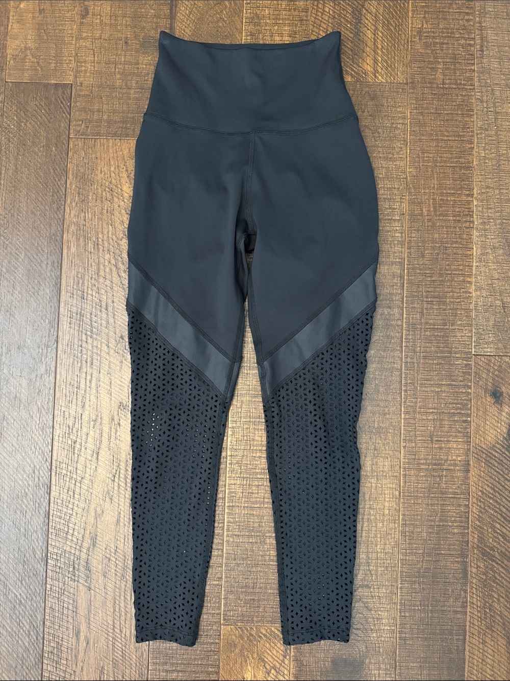 Beyond Yoga Dark Grey Laser Cut Leggings